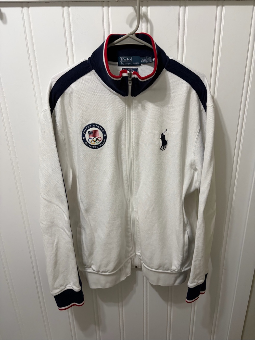 Polo Ralph Lauren 2012 Team USA London Olympics Track Jacket White Piqué XL